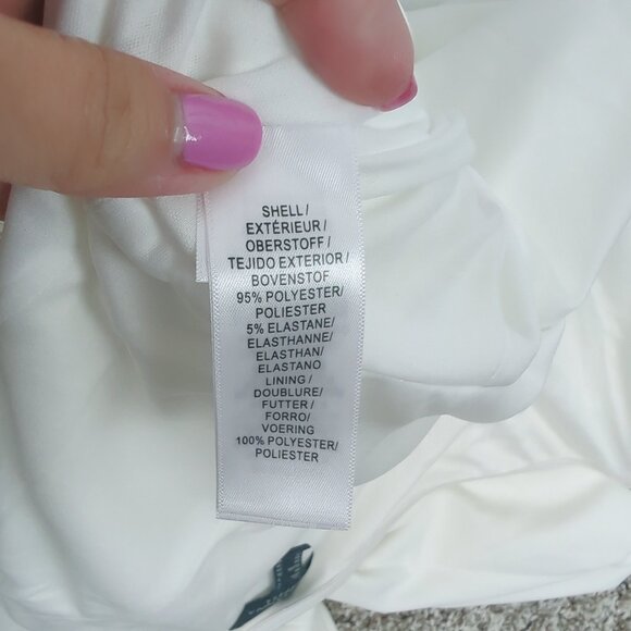 Adrianna Papell Jumpsuit White Asymmetrical One Shoulder NWT - Picture 15 of 16